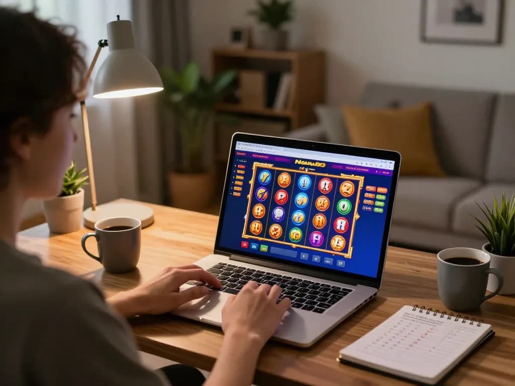 Nohu vn online gaming session with vibrant slot game interface displaying exciting graphics and user-friendly layout