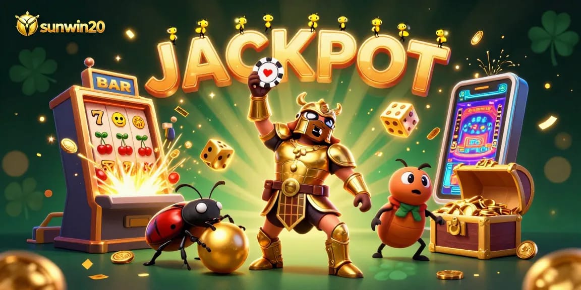 Experience the excitement of sunwin20 with vibrant slot themes and winning moments in a captivating 3D scene.
