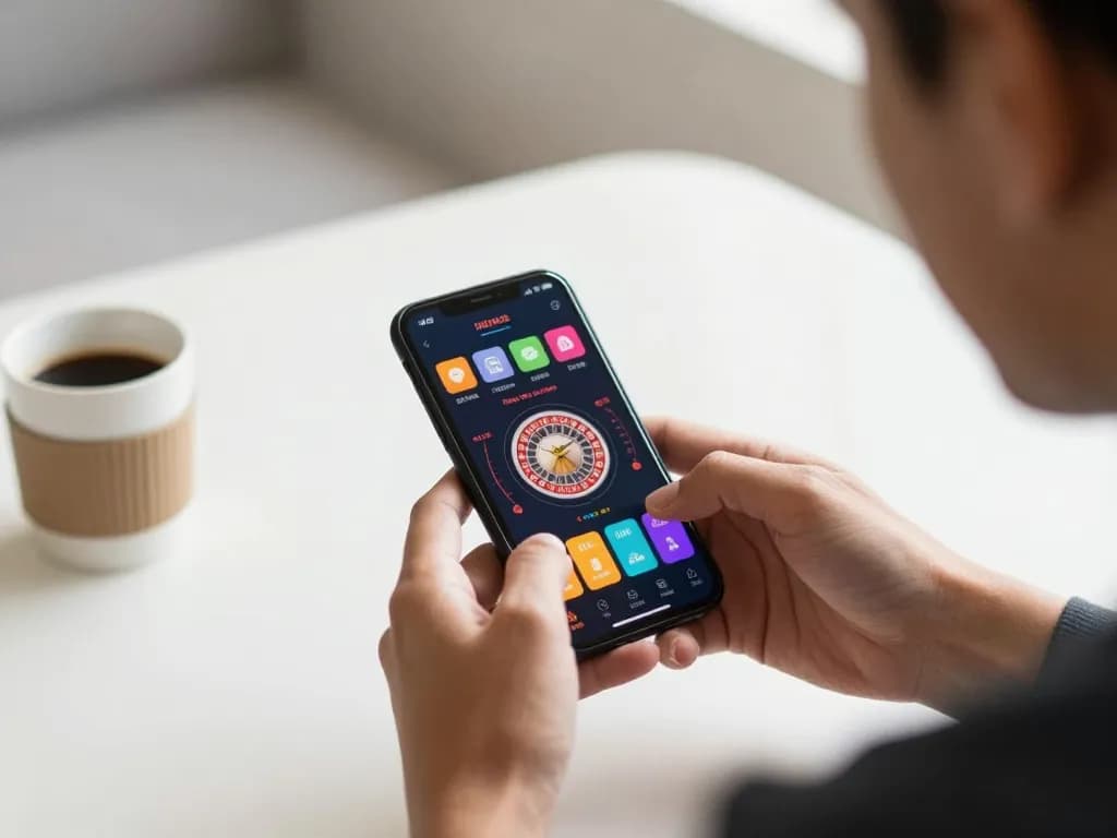 Experience live betting on 79KING app with vibrant smartphone roulette interface and casual atmosphere.