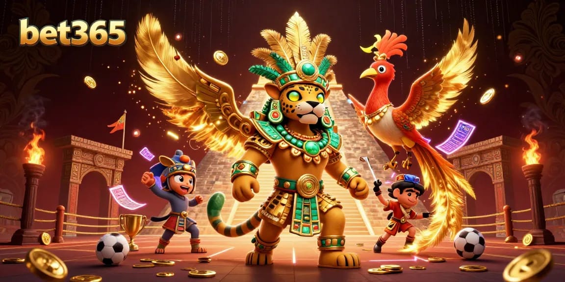 Engage with bet365's vibrant sports betting scene, featuring dynamic characters and rich thematic elements.