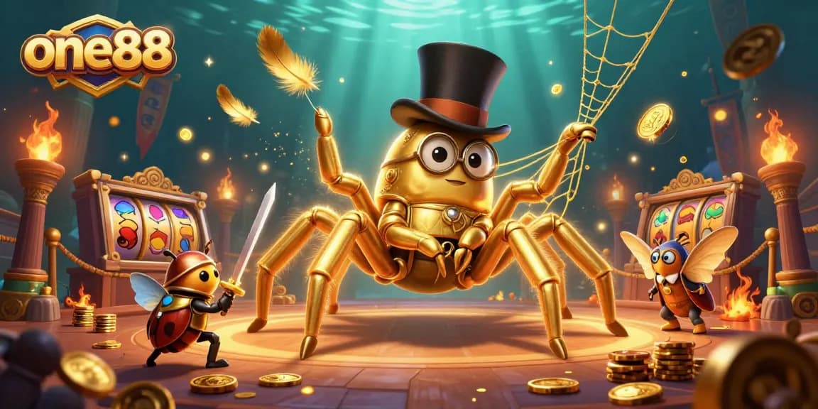 Experience thrilling wins at one88 with a dynamic 3D casino scene featuring luxurious characters and vibrant gaming elements.