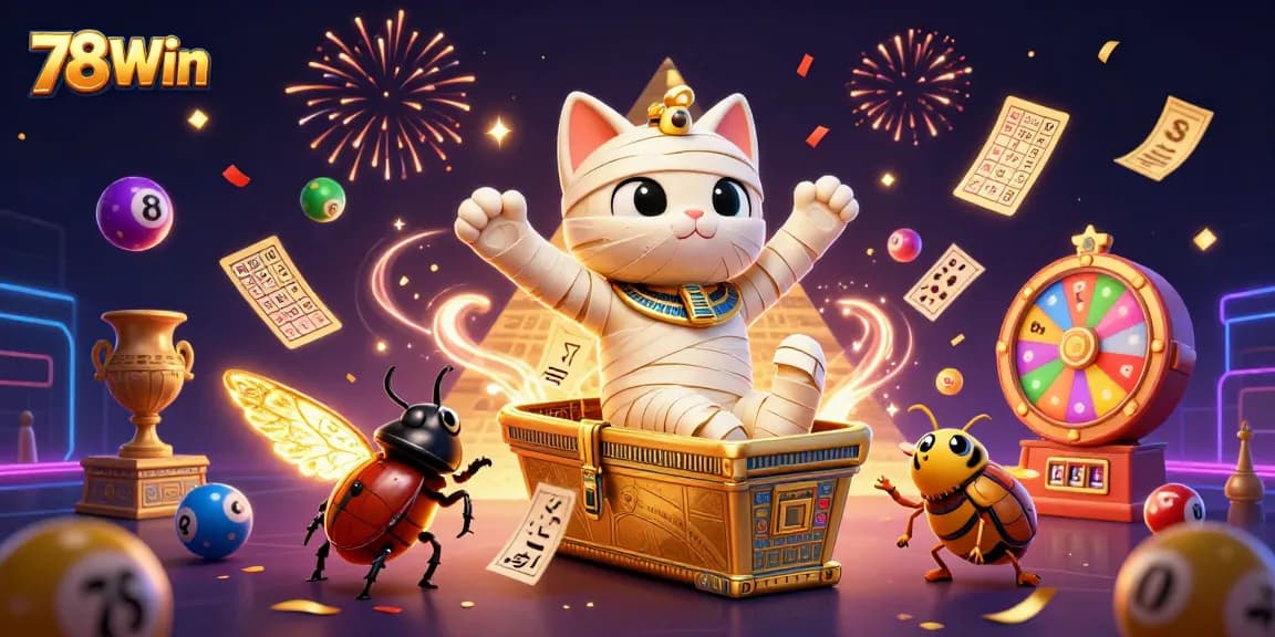Engage with 78Win in an exciting casino scene featuring dynamic elements and vibrant characters.