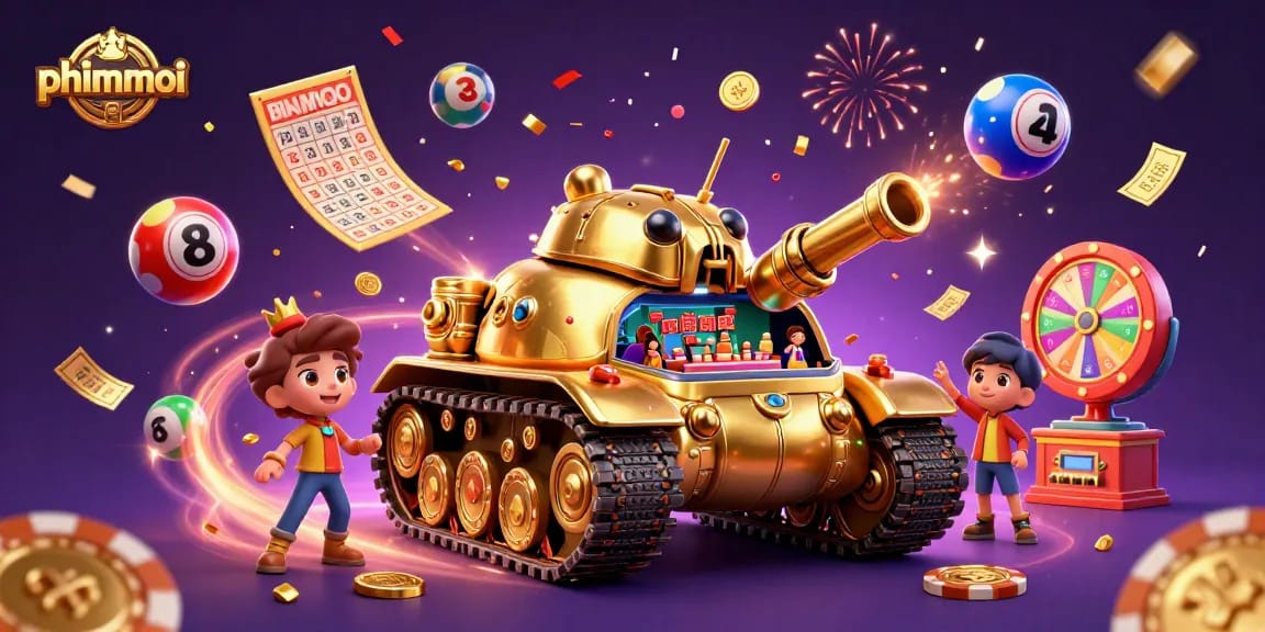 Join phimmoi's dynamic gaming experience with a celebration of lottery and casino elements.