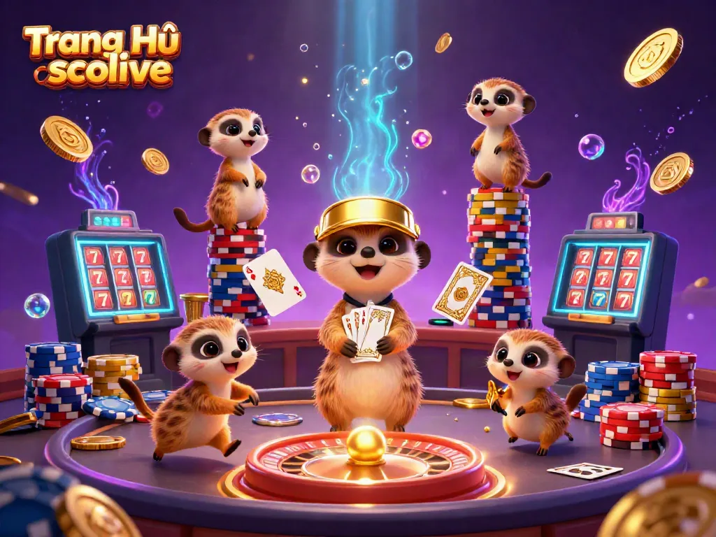 Experience exciting gameplay on Trang Chủ socolive with a lively 3D meerkat casino scene.