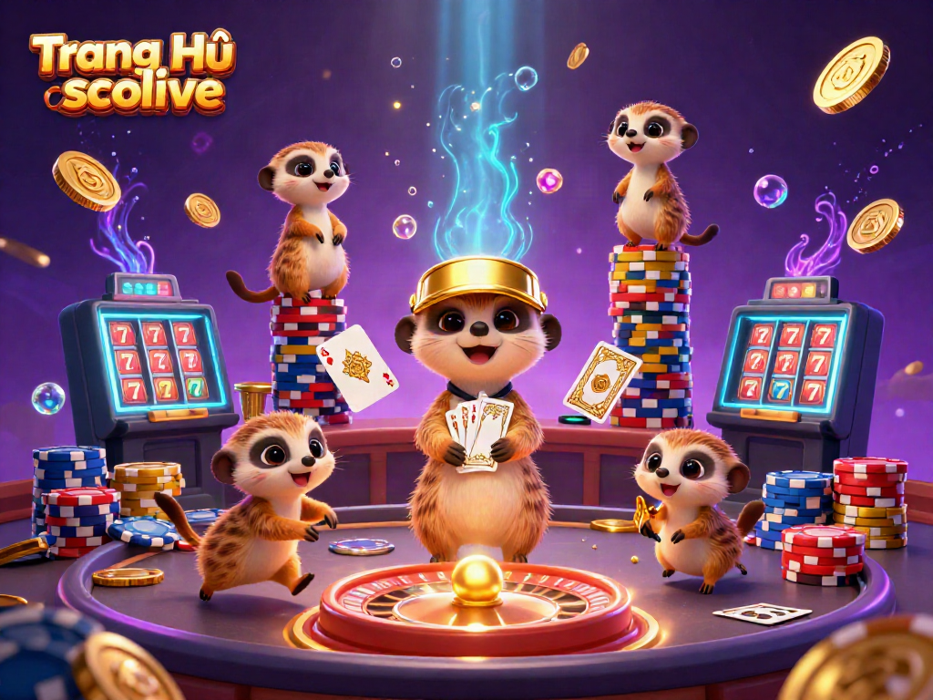 Experience exciting gameplay on Trang Chủ socolive with a lively 3D meerkat casino scene.