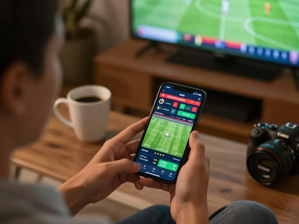 Xoilac users engage in thrilling sports betting on mobile, placing bets while following the game live.