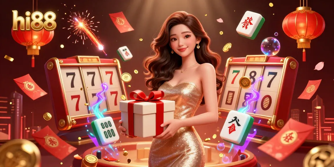 Engage in exciting gaming experiences with hi88 as golden coins shower in a festive casino environment.
