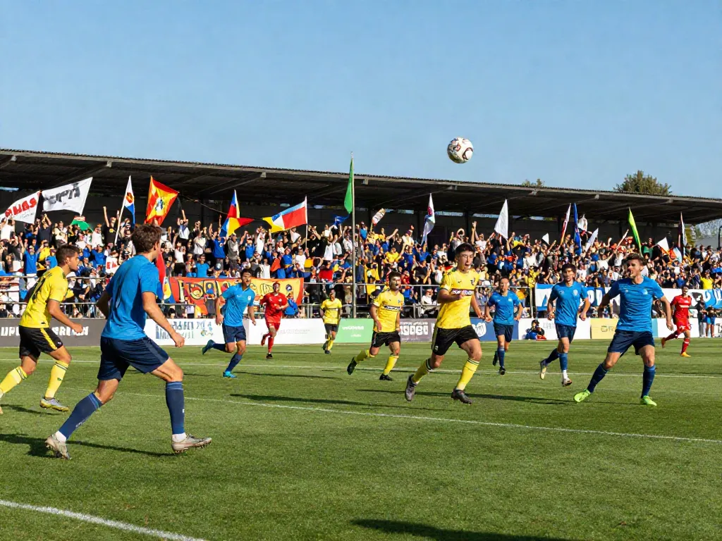 bóng đá socolive live soccer match with players in action and cheering fans.