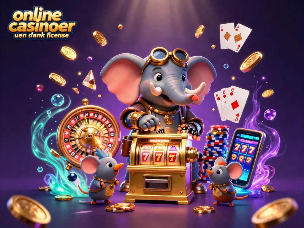 Engage with online casinoer uden dansk licens featuring a lively steampunk elephant engineer and dynamic game elements.
