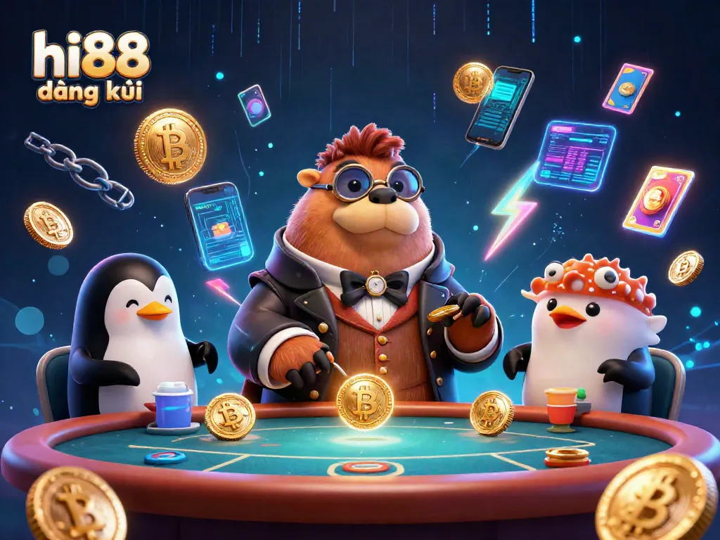 Join the action of hi88 đăng ký at a playful underwater poker table with vibrant 3D characters.