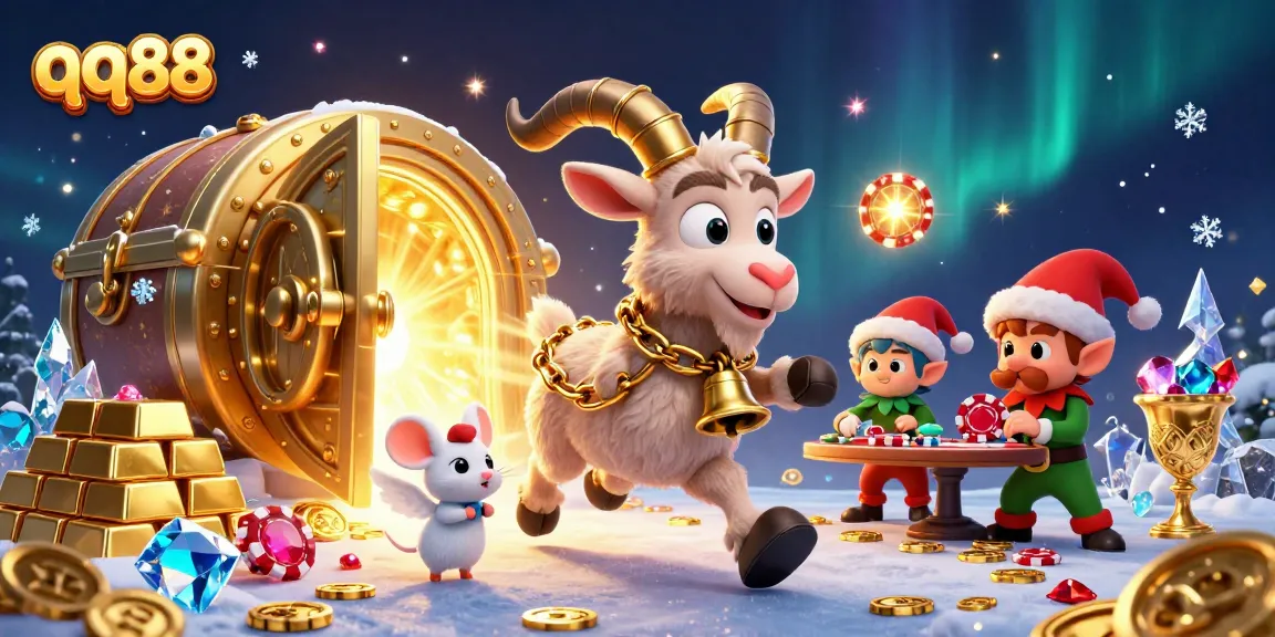 Engage with qq88's thrilling casino experience featuring playful characters and vibrant gaming elements.