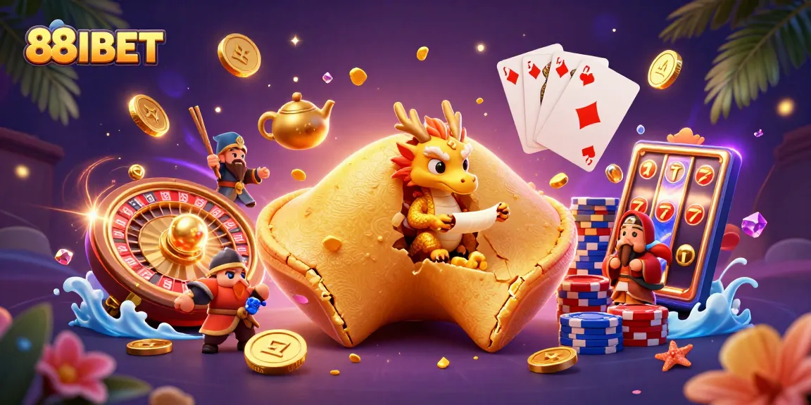 Experience thrilling moments with 88IBET in a dynamic casino-themed 3D illustration full of vibrant action.