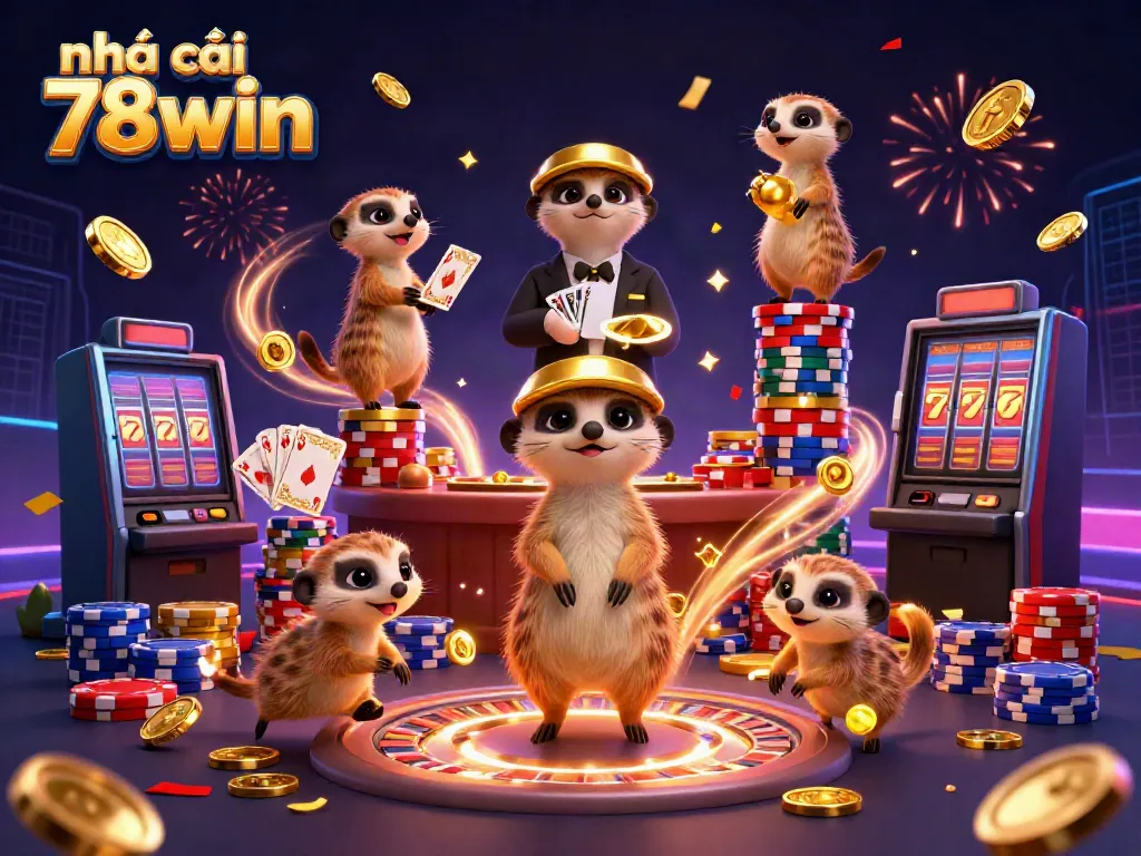 Experience the excitement at nhà cái 78win with meerkats running a vibrant casino.