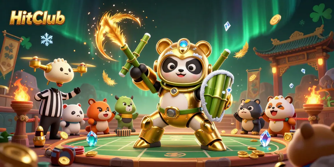 Engage in thrilling gaming action at HitClub's vibrant casino arena, featuring dynamic characters and rich elements.