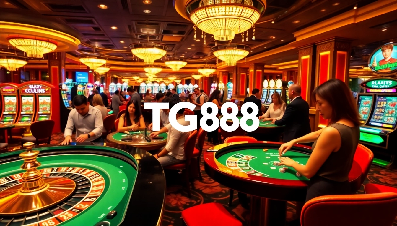 Experience thrilling gameplay at TG88 casino with vibrant tables and exciting slot machines.
