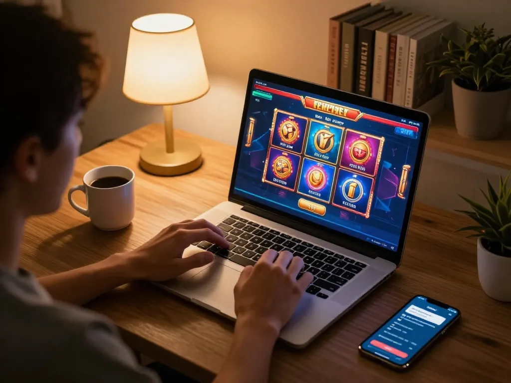 Engaging online gaming scene at https://jtg88.com/ showcasing vibrant slot games and a cozy atmosphere.