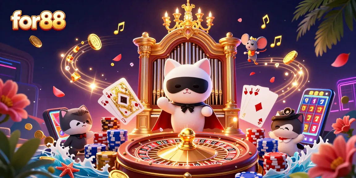 Experience thrilling gameplay with for88 at a vibrant casino scene featuring enchanting characters and dynamic gaming elements.