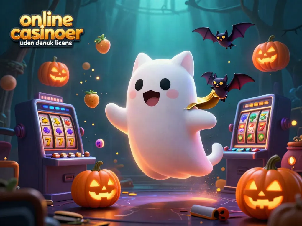 Experience online casinoer uden dansk licens with our engaging 3D ghost cat gambling scene.
