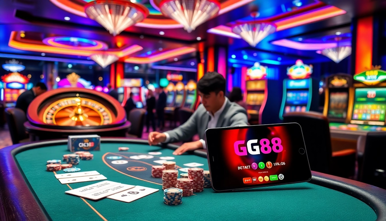 Engaging scene showcasing GK 88, with vibrant casino elements and players enjoying games.