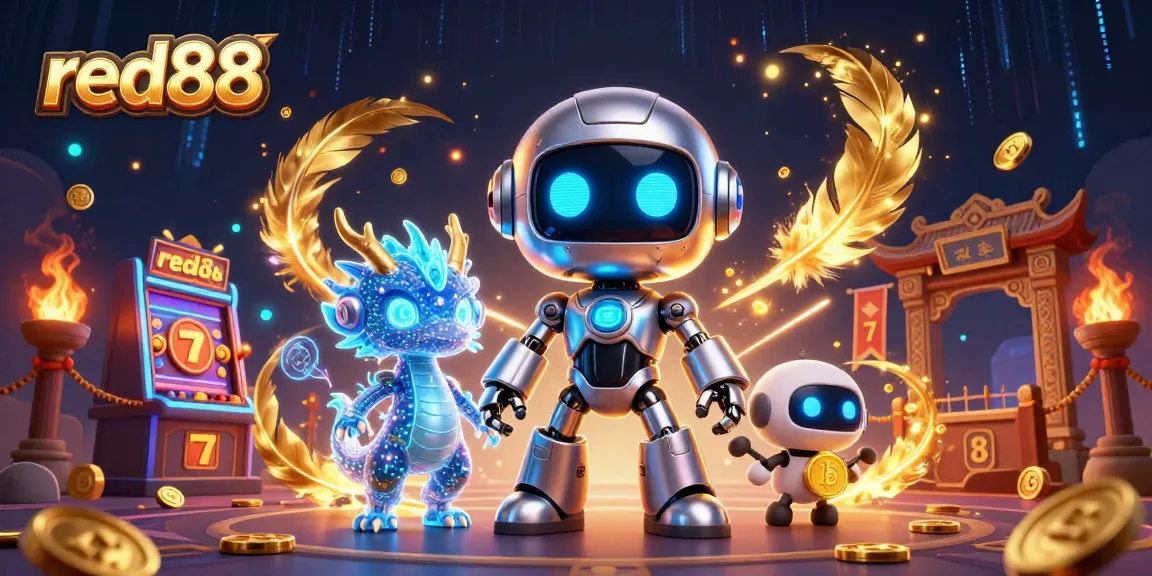 Experience high-stakes gaming at red88 with vibrant 3D characters and casino elements in a dynamic scene.