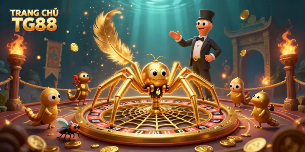 Engage with the thrill of TRANG CHỦ TG88 as cartoon characters playfully bet in a dynamic casino atmosphere.
