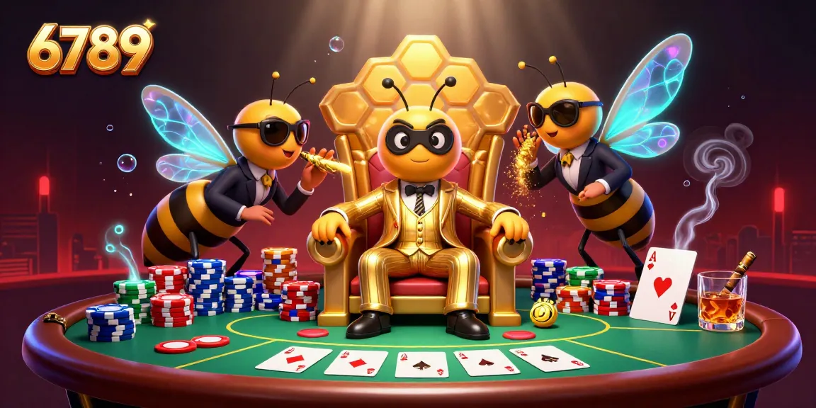 Experience the thrill of 6789 casino with vibrant poker elements and rich characters in a dynamic scene.