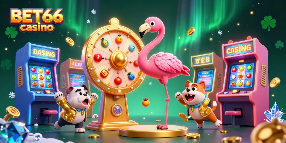 Experience the vibrant BET66 casino atmosphere with dynamic characters and exciting gaming elements.