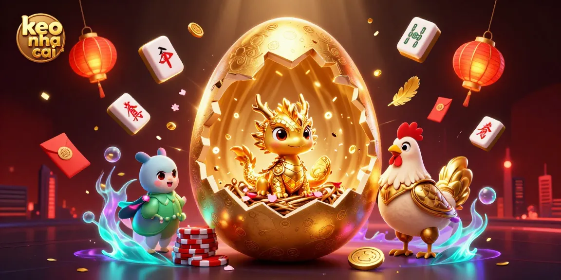 Engage with keo nha cai as the golden egg reveals a magical dragon amidst dynamic gambling elements.
