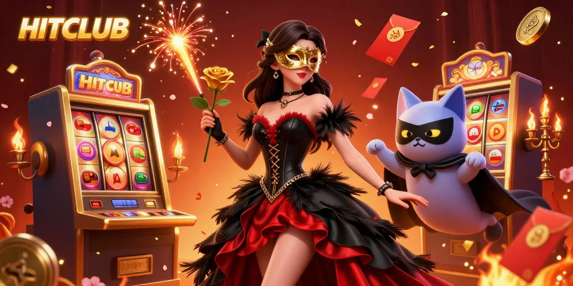 Spin to win at HITCLUB with stunning 3D characters and vibrant slot elements in an engaging casino ambiance.