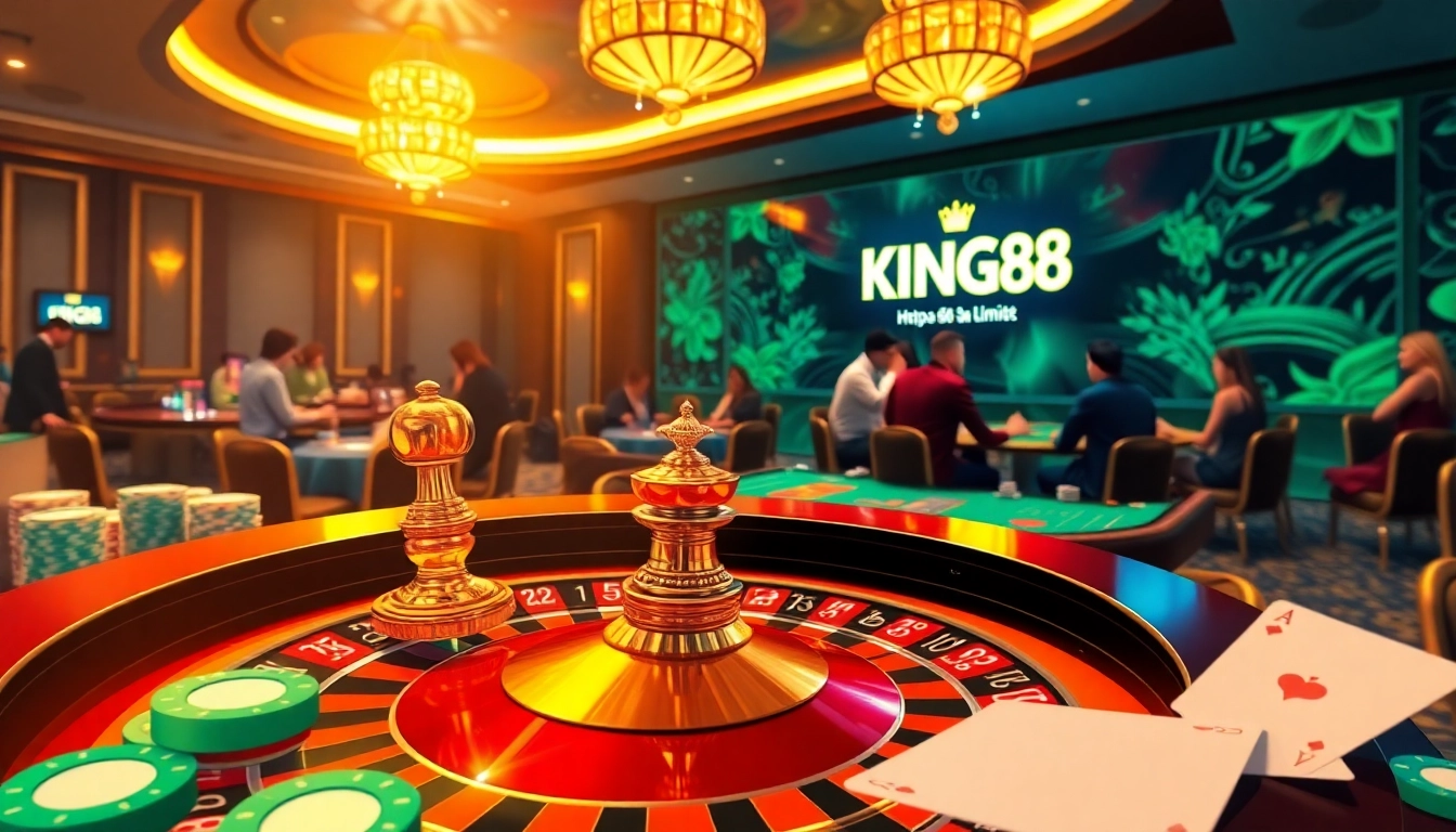 Experience thrilling gameplay with KING88 at https://king88.limited/, showcasing roulette and poker action.