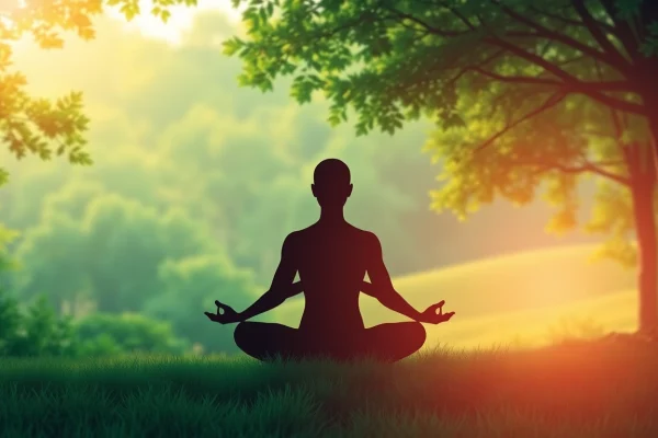 Enhance your wellbeing with essential mental health tips in a tranquil meditation scene.